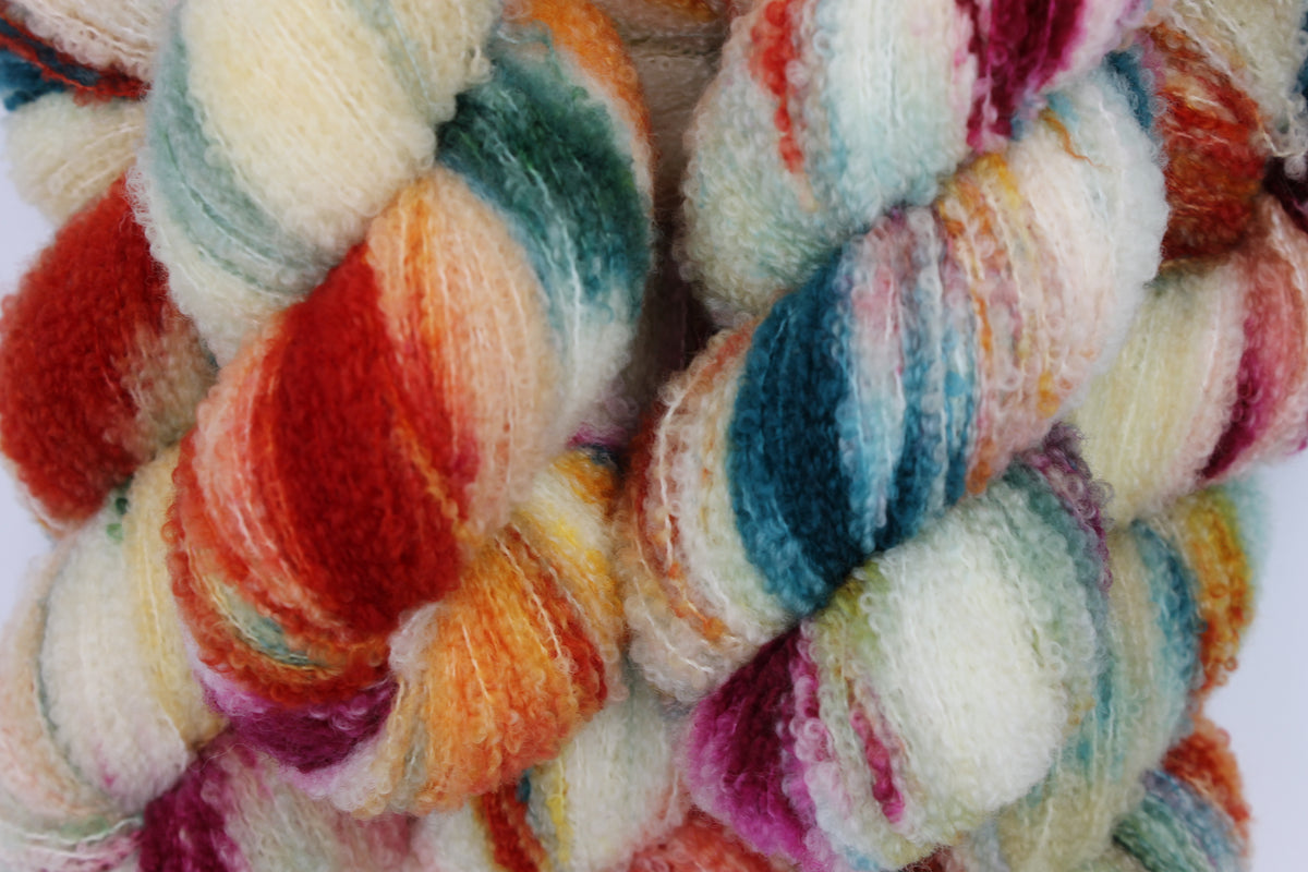 Harlequin 80% Superfine Merino Wool Boucle Yarn - 20% Nylon Lace Weight 100g Skein