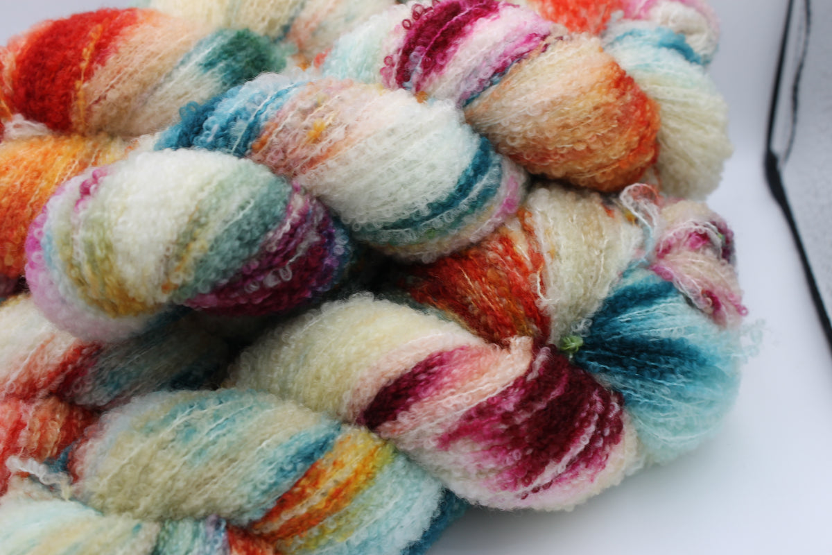 Harlequin 80% Superfine Merino Wool Boucle Yarn - 20% Nylon Lace Weight 100g Skein
