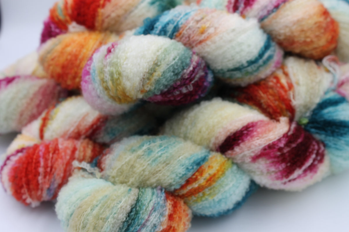 Harlequin 80% Superfine Merino Wool Boucle Yarn - 20% Nylon Lace Weight 100g Skein