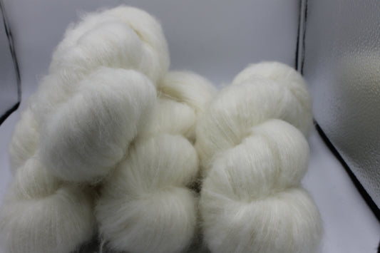 Brushed Snow  80% Superfine Brushed Merino Wool Yarn - 20% Nylon Lace Weight 100g Skein