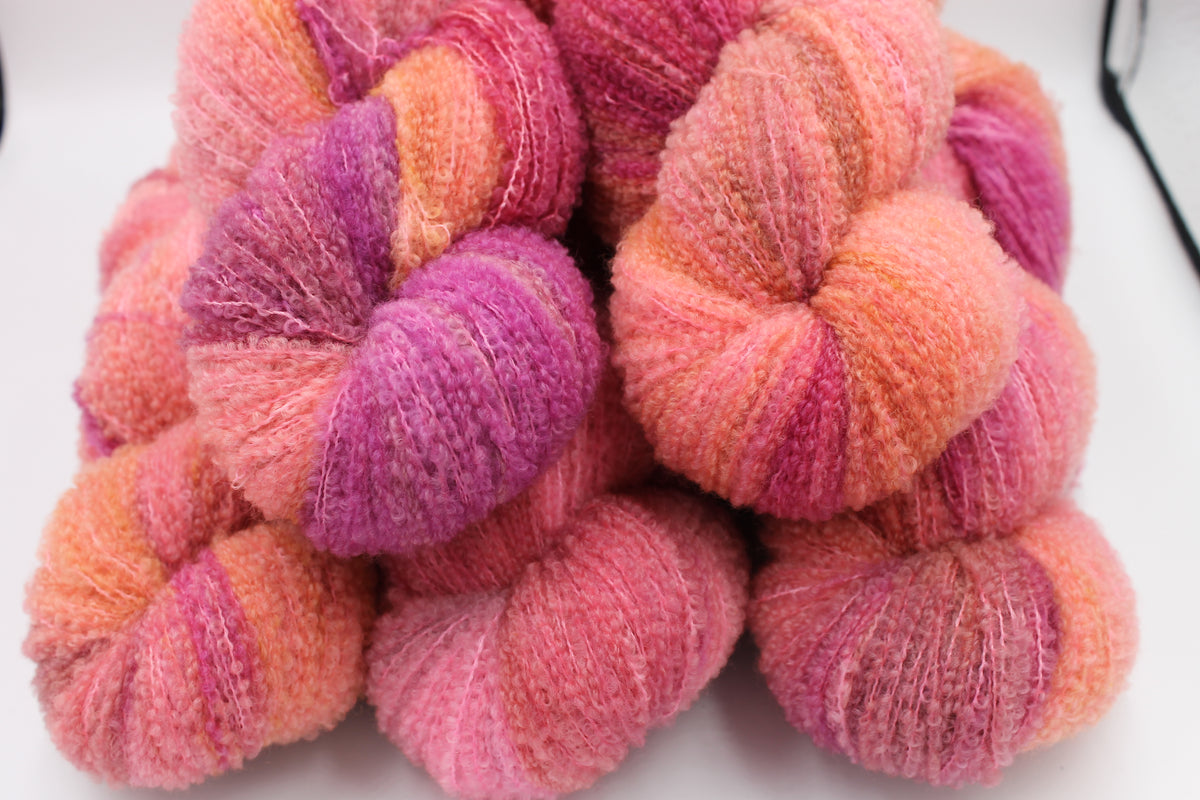 Vintage Rose 80% Superfine Merino Wool Boucle Yarn - 20% Nylon Lace Weight 100g Skein