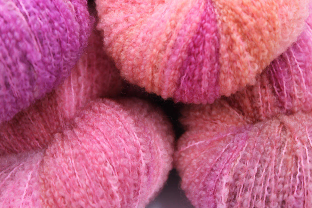 Vintage Rose 80% Superfine Merino Wool Boucle Yarn - 20% Nylon Lace Weight 100g Skein