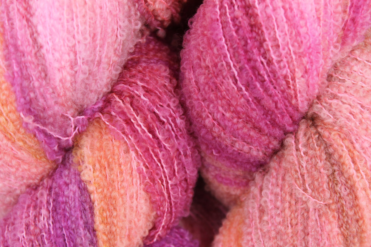 Vintage Rose 80% Superfine Merino Wool Boucle Yarn - 20% Nylon Lace Weight 100g Skein