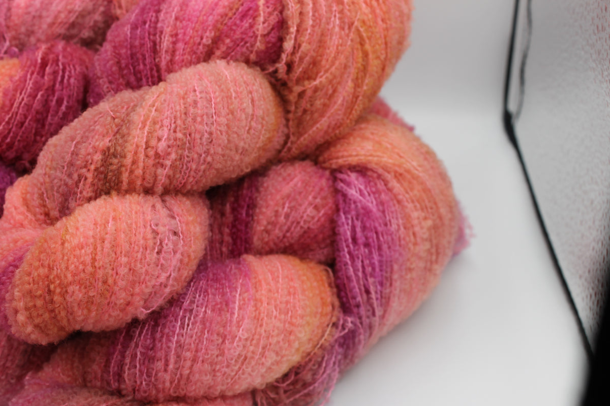 Vintage Rose 80% Superfine Merino Wool Boucle Yarn - 20% Nylon Lace Weight 100g Skein
