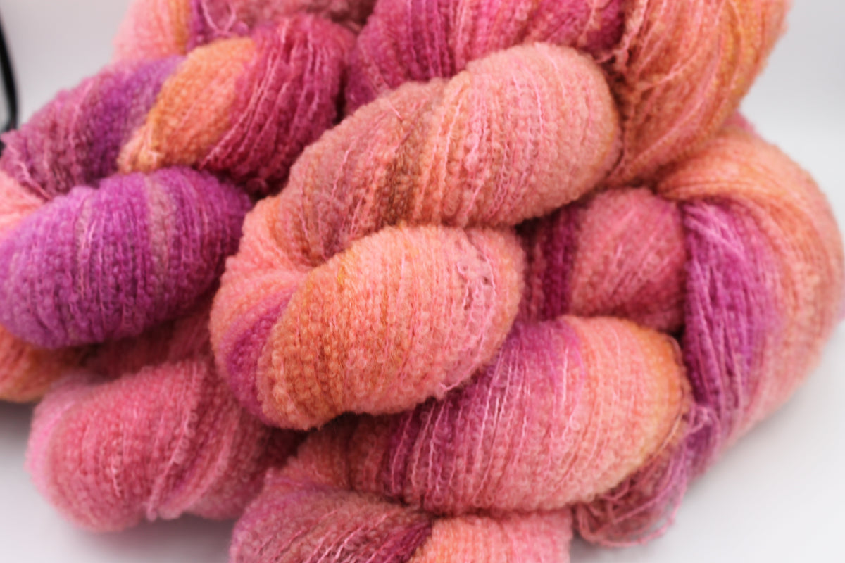 Vintage Rose 80% Superfine Merino Wool Boucle Yarn - 20% Nylon Lace Weight 100g Skein