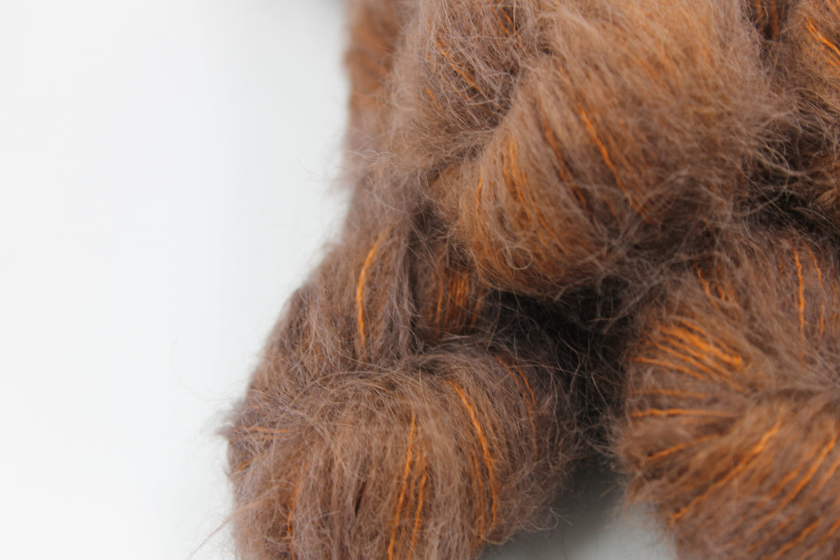 Chestnut Lace Yarn 50g Skein 74% Baby Suri Alpaca 26% Mulberry Silk