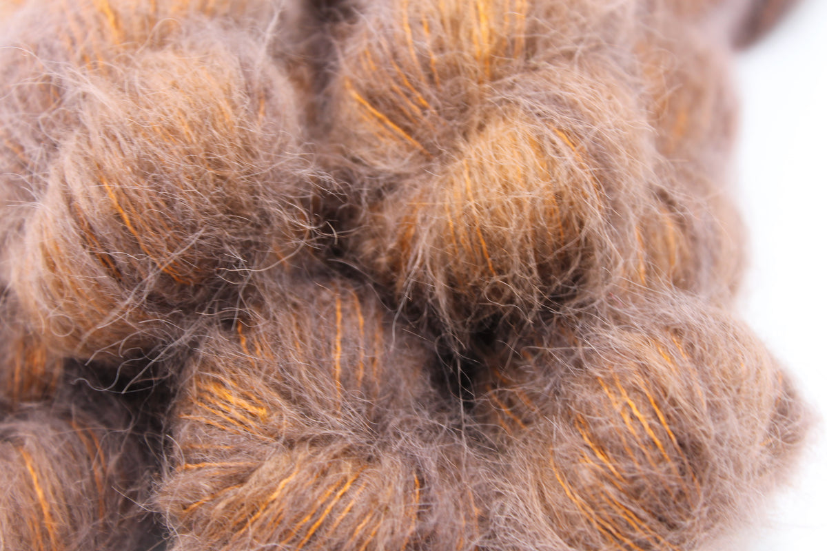 Chestnut Lace Yarn 50g Skein 74% Baby Suri Alpaca 26% Mulberry Silk