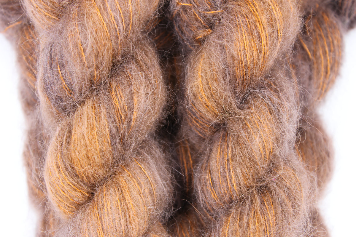 Chestnut Lace Yarn 50g Skein 74% Baby Suri Alpaca 26% Mulberry Silk