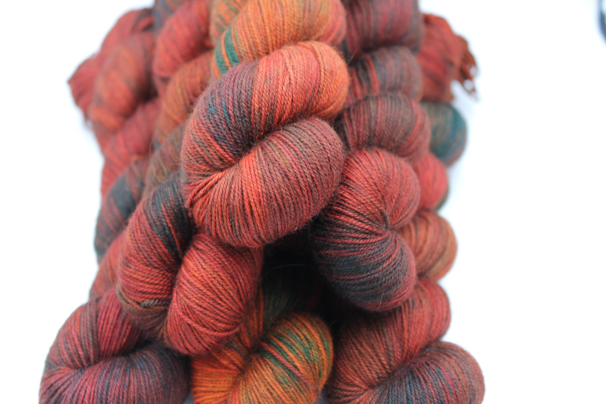 Fireside Glow Merino Silk Yak Yarn - 60% SuperWash Merino, 20% Silk, 20% Yak