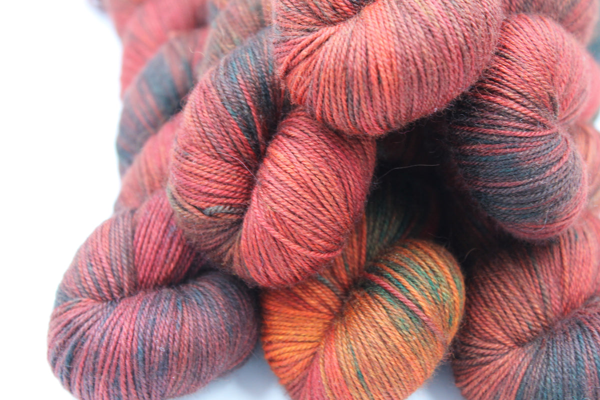 Fireside Glow Merino Silk Yak Yarn - 60% SuperWash Merino, 20% Silk, 20% Yak