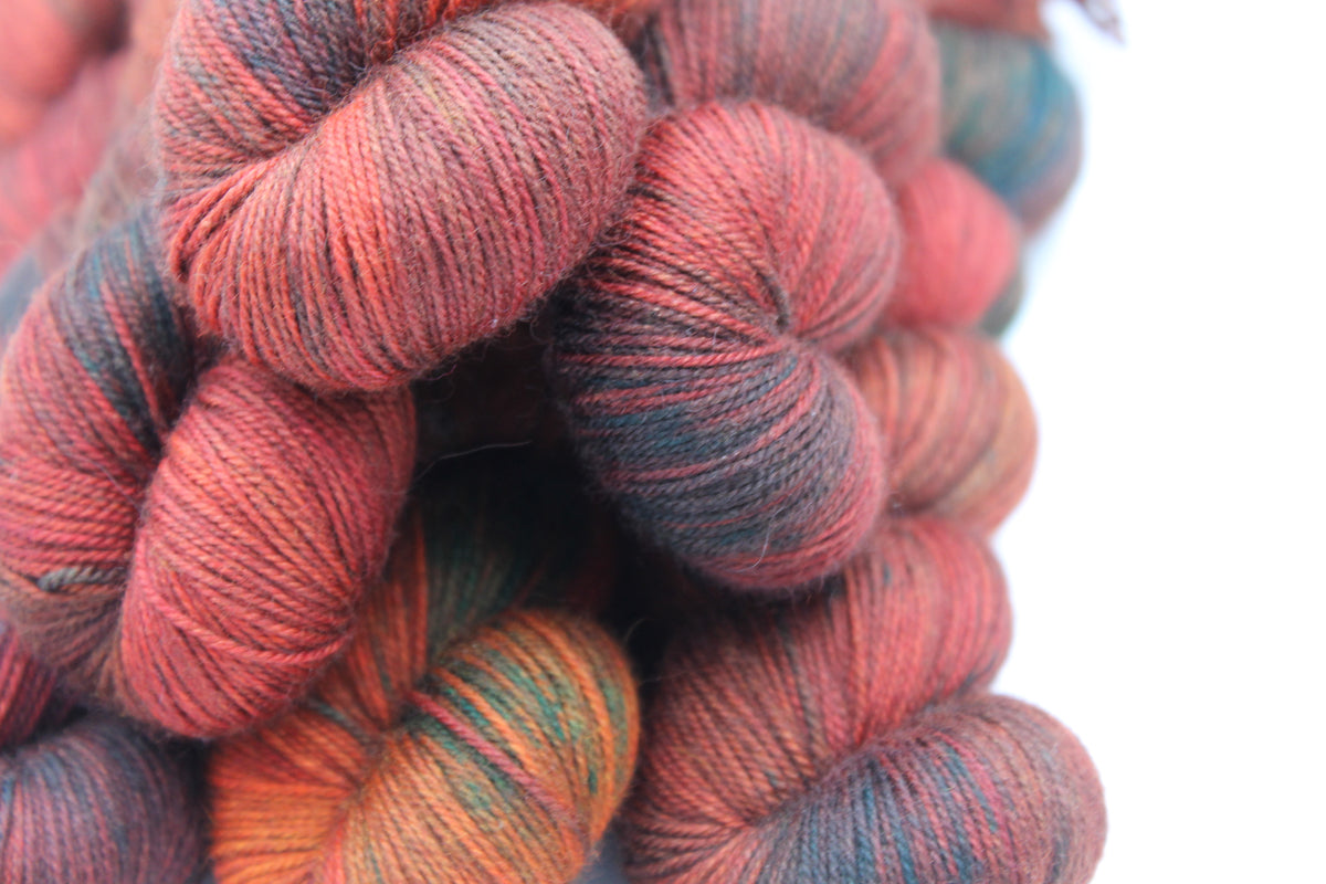 Fireside Glow Merino Silk Yak Yarn - 60% SuperWash Merino, 20% Silk, 20% Yak