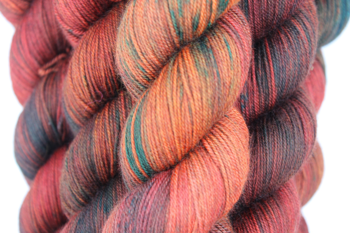 Fireside Glow Merino Silk Yak Yarn - 60% SuperWash Merino, 20% Silk, 20% Yak