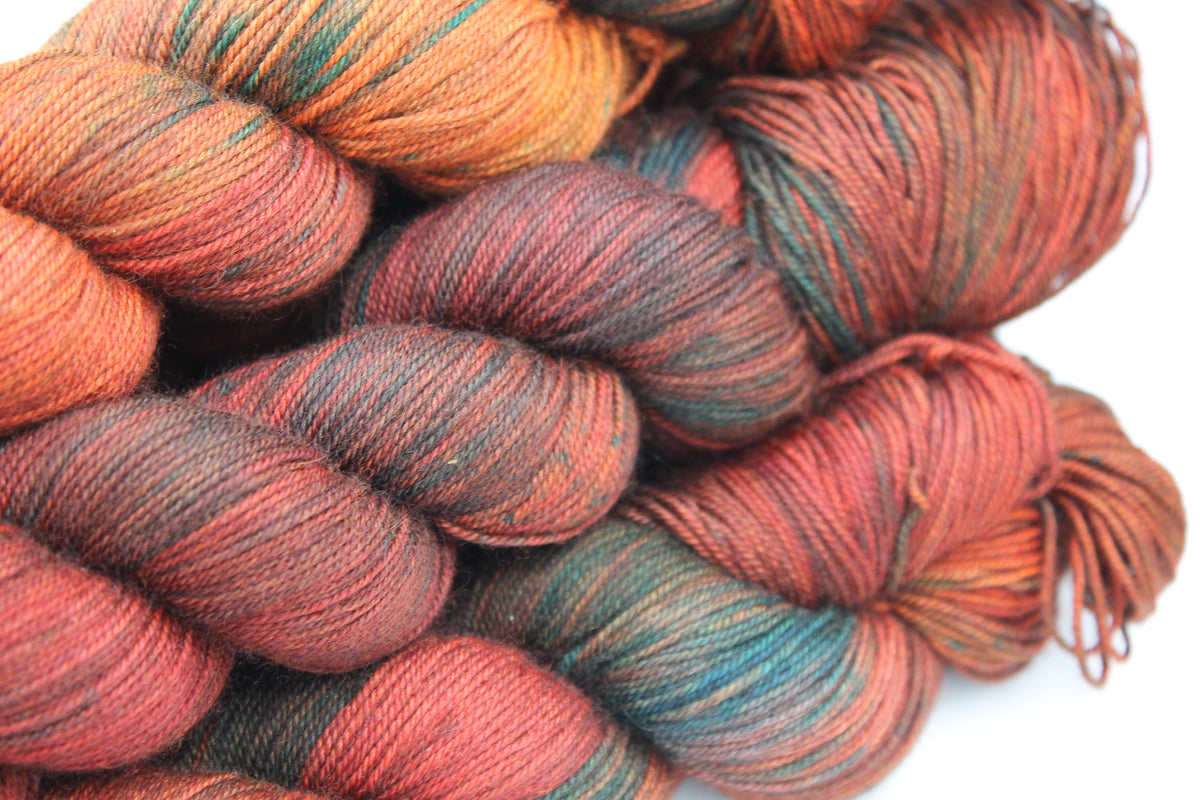 Fireside Glow Merino Silk Yak Yarn - 60% SuperWash Merino, 20% Silk, 20% Yak