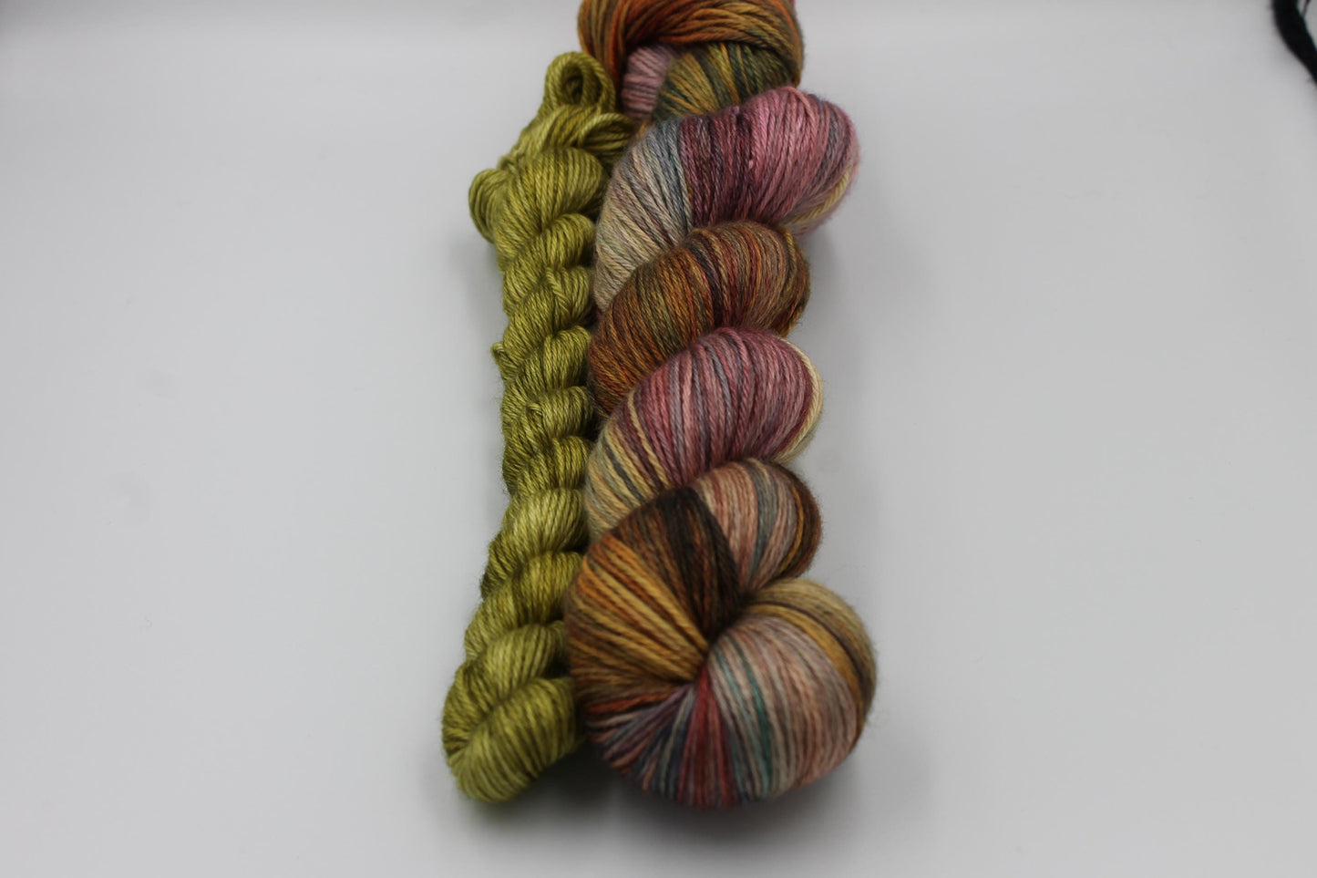 Titania Sock skein  50% Superwash Merino Wool 50 Silk 100g and 20g Skeins