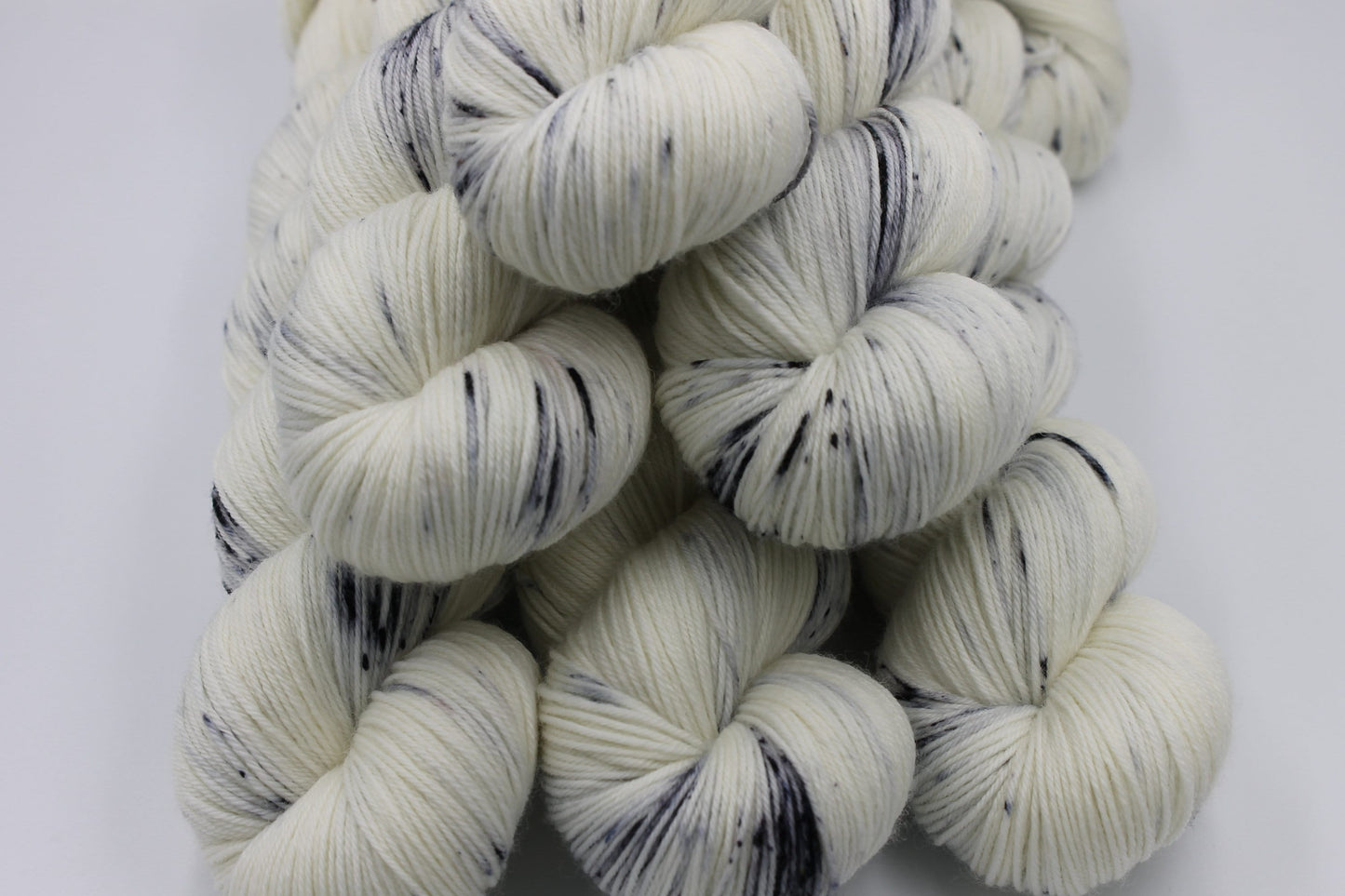Granite Light Speckle Sock Skein 75% SuperWash Merino and 25 Nylon Hand Dyed Yarn 100g