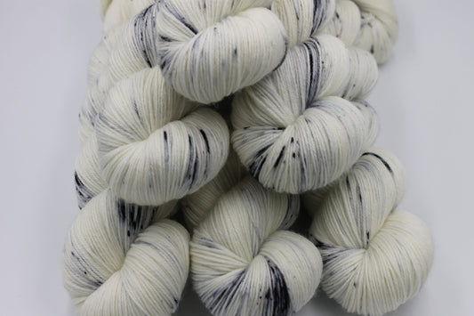 Granite Light Speckle Sock Skein 75% SuperWash Merino and 25 Nylon Hand Dyed Yarn 100g