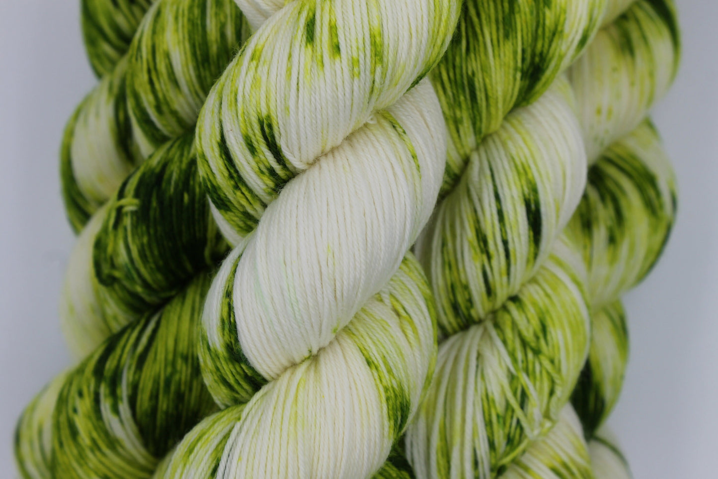 Chartreuse Deep Speckle Sock Skein 75% SuperWash Merino and 25 Nylon Hand Dyed Yarn 100g