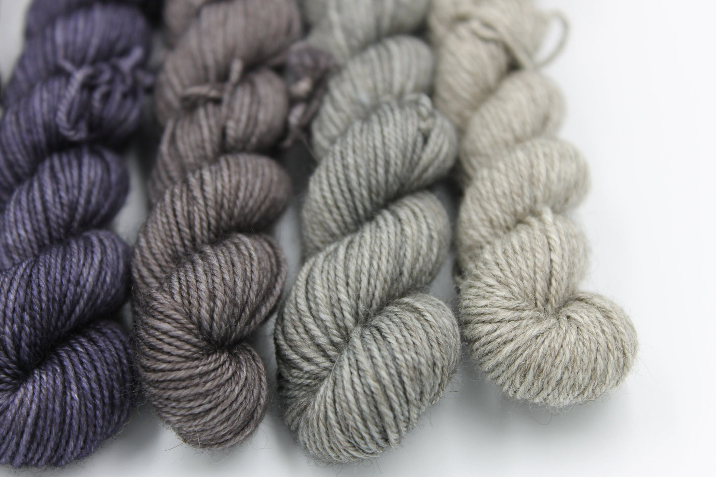 Shades - Grey Mini Skein Set Sock 70% Superwash Merino 20 Yak 10 Nylon 5 x 20g
