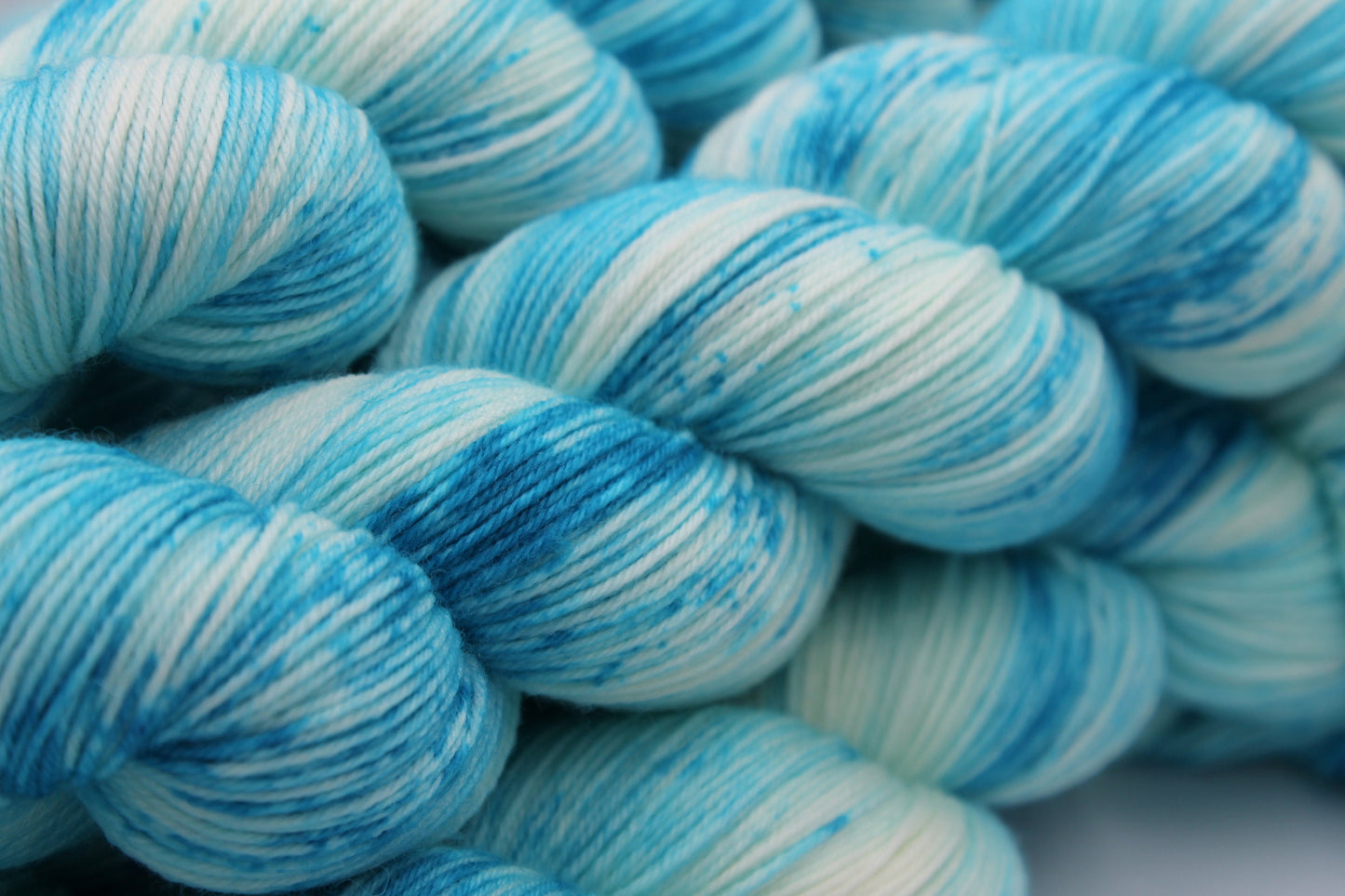 Lagoon Deep Speckle  Sock Skein 75% SuperWash Merino and 25 Nylon Hand Dyed Yarn 100g