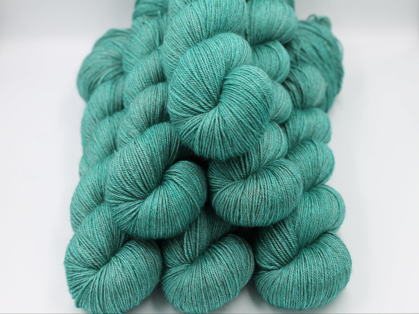 Jade Sock Skein 60% SuperWash Merino 20 silk  and 20 Yak Hand Dyed Yarn