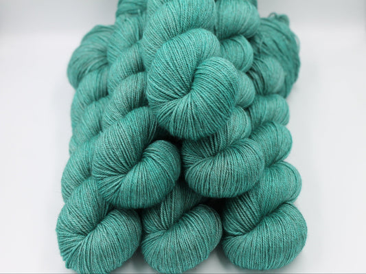 Jade Sock Skein 60% SuperWash Merino 20 silk  and 20 Yak Hand Dyed Yarn