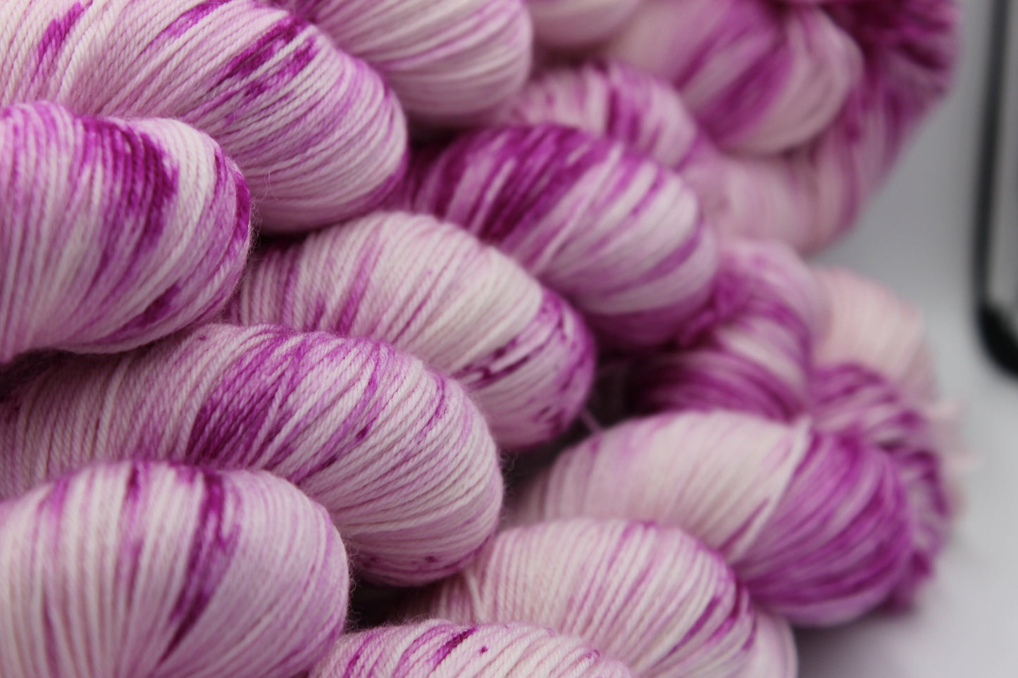Wild Raspberry Deep Speckle  Sock Skein 75% SuperWash Merino and 25 Nylon Hand Dyed Yarn 100g
