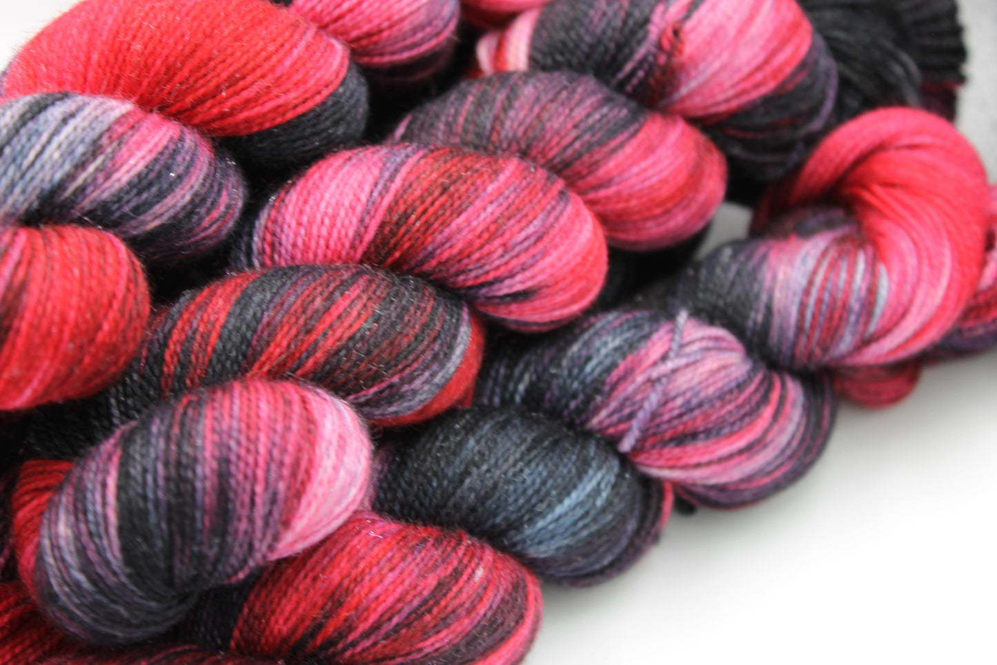Sparkling Gothic  Sock Skein 75% Superwash Merino 20% Nylon 5% Silver Stellina