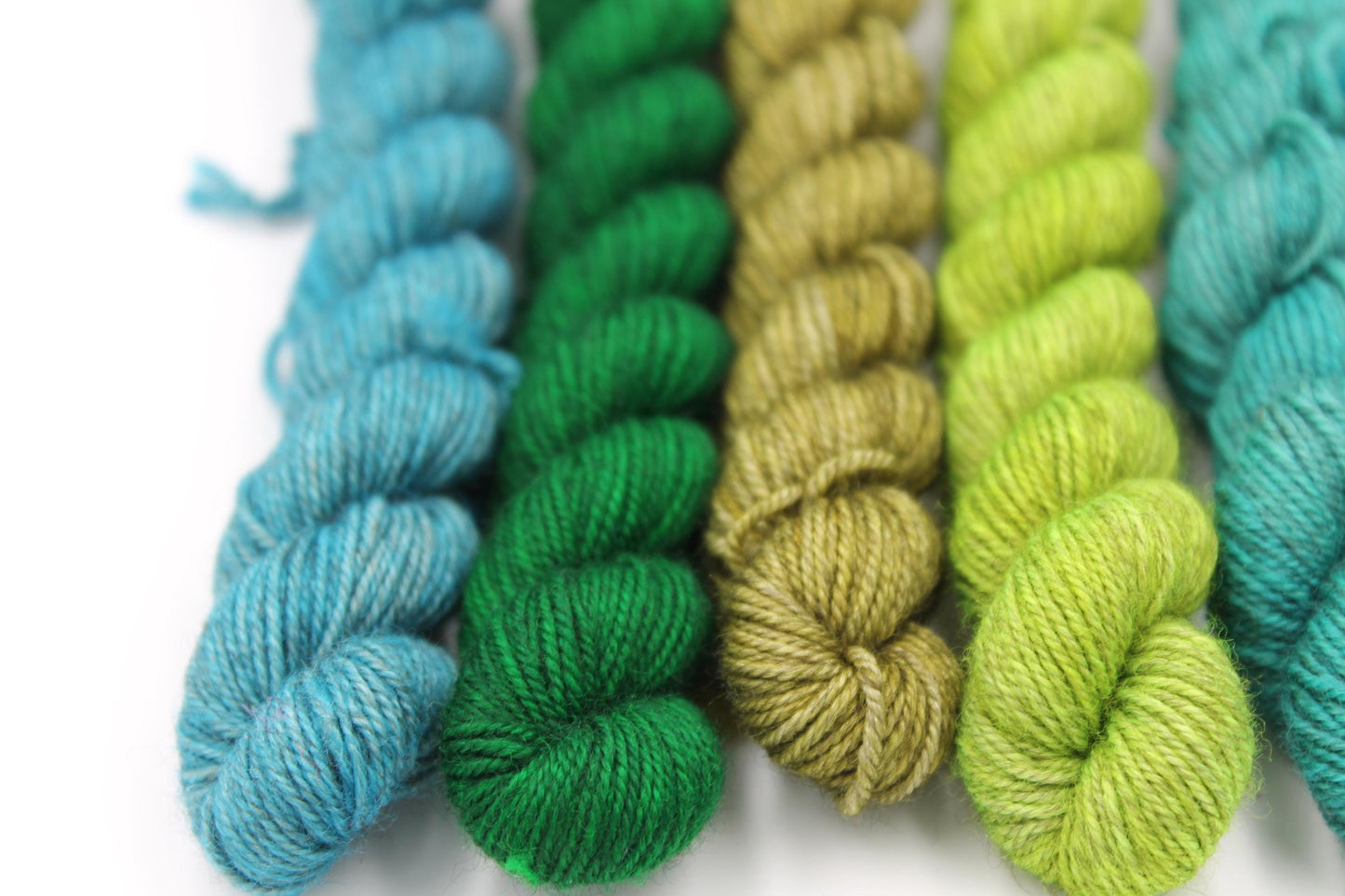 Shades - Olive Mini Skein Set Sock 70% Superwash Merino 20 Yak 10 Nylon 5 x 20g