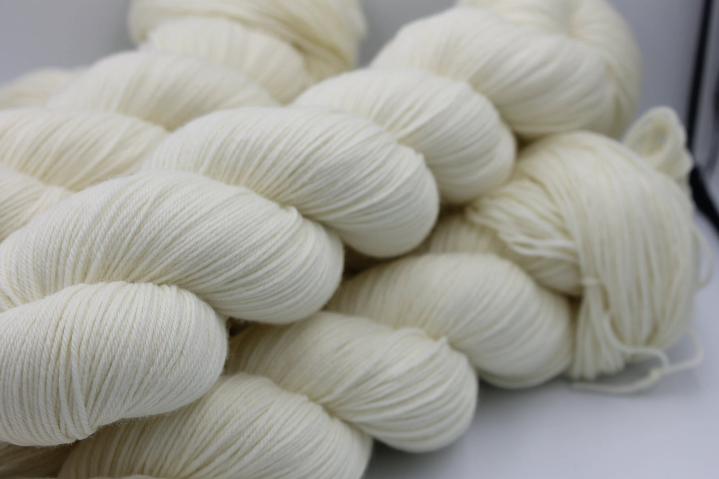 White Sock Skein 75% SuperWash Merino and 25 Nylon Hand Dyed Yarn 100g