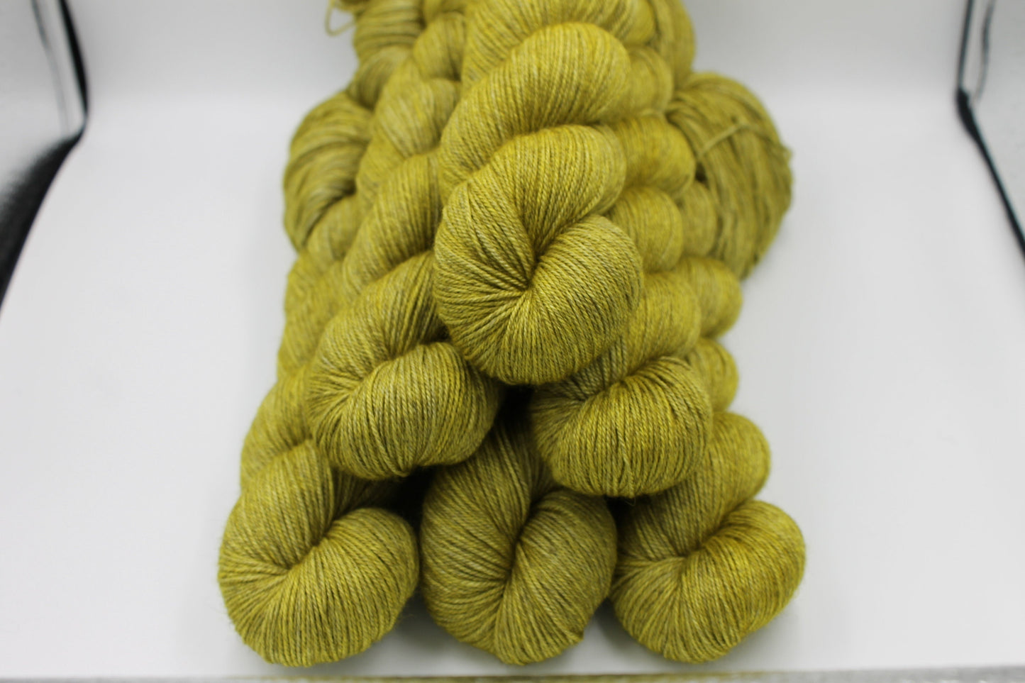 Moss Sock Skein 60% SuperWash Merino 20 silk  and 20 Yak Hand Dyed Yarn