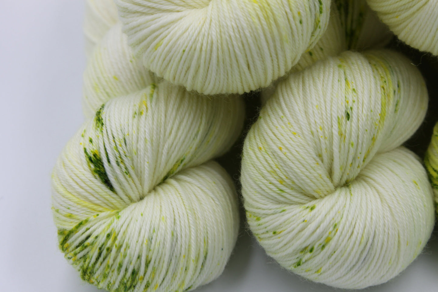 Chartreuse Light Speckle Sock Skein 75% SuperWash Merino and 25 Nylon Hand Dyed Yarn 100g