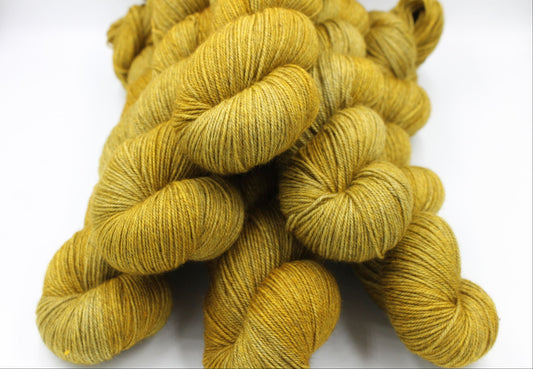 Mustard Sock Skein 70% Superwash Merino 20 Yak 10 Nylon 100g