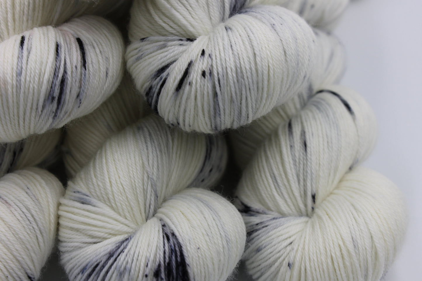 Granite Light Speckle Sock Skein 75% SuperWash Merino and 25 Nylon Hand Dyed Yarn 100g