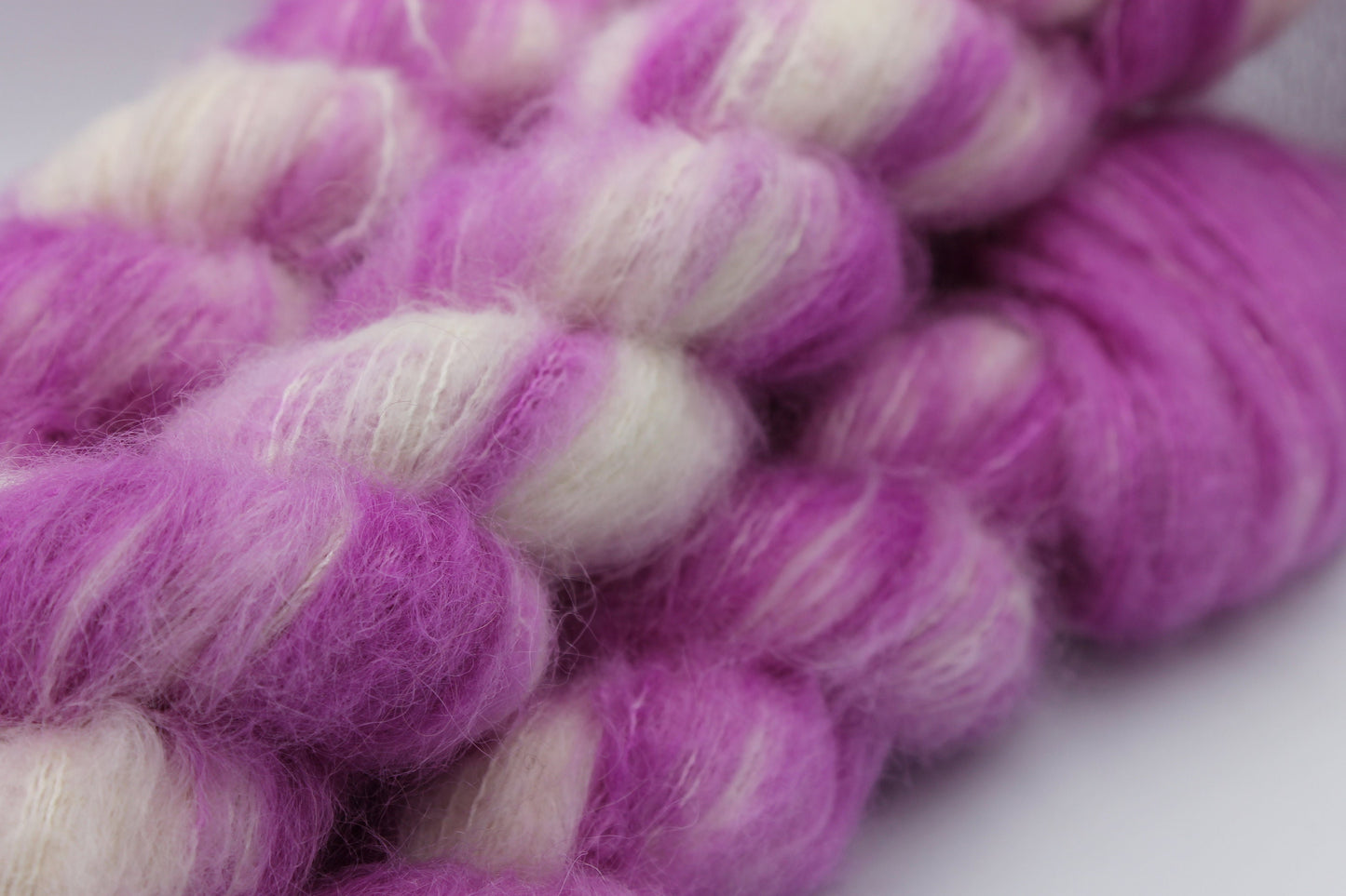 Raspberry Ripple Exquisite Lace 50g skein 74% Baby Suri Alpaca 26 Mulberry  Silk