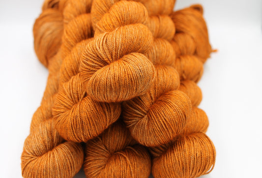 Marmalade Sock Skein 60% SuperWash Merino 20 silk  and 20 Yak Hand Dyed Yarn
