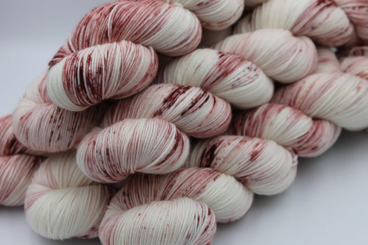 Old Rose Deep Speckle Sock Skein 75% SuperWash Merino and 25 Nylon Hand Dyed Yarn 100g