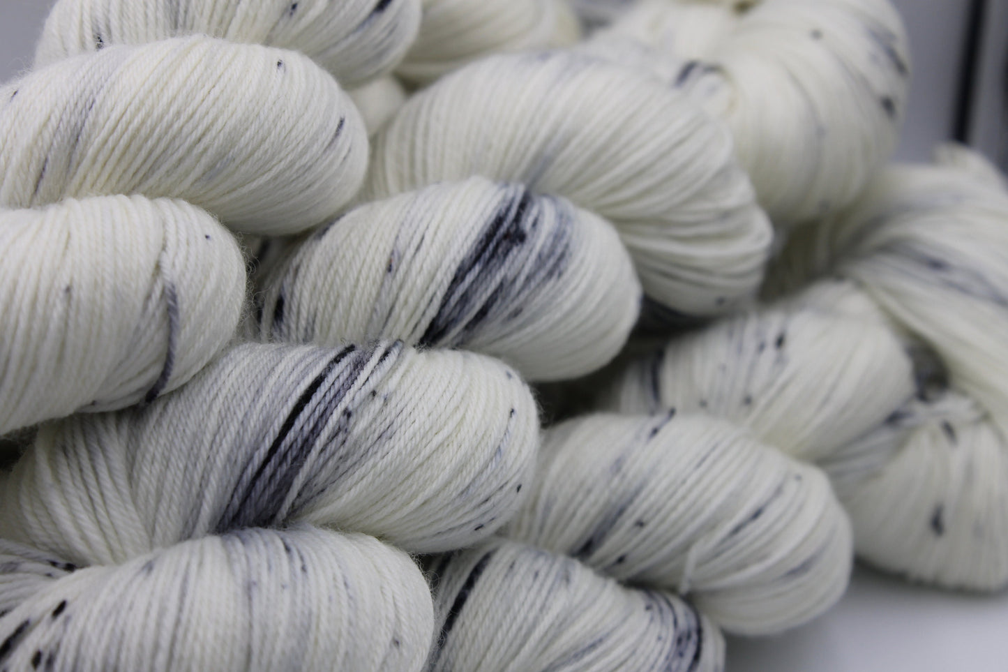Granite Light Speckle Sock Skein 75% SuperWash Merino and 25 Nylon Hand Dyed Yarn 100g