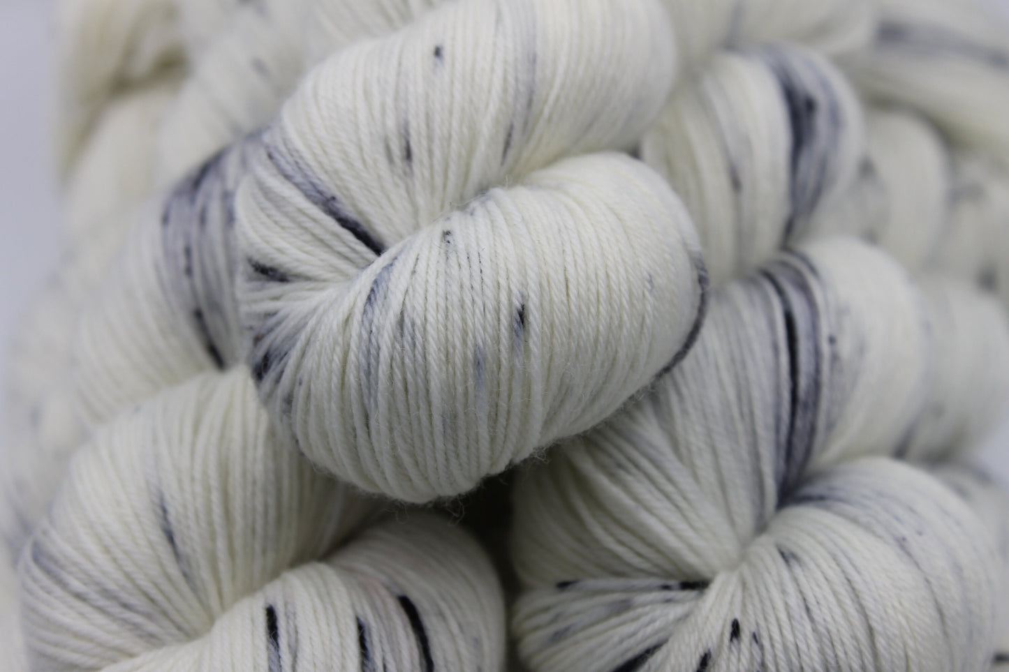 Granite Light Speckle Sock Skein 75% SuperWash Merino and 25 Nylon Hand Dyed Yarn 100g