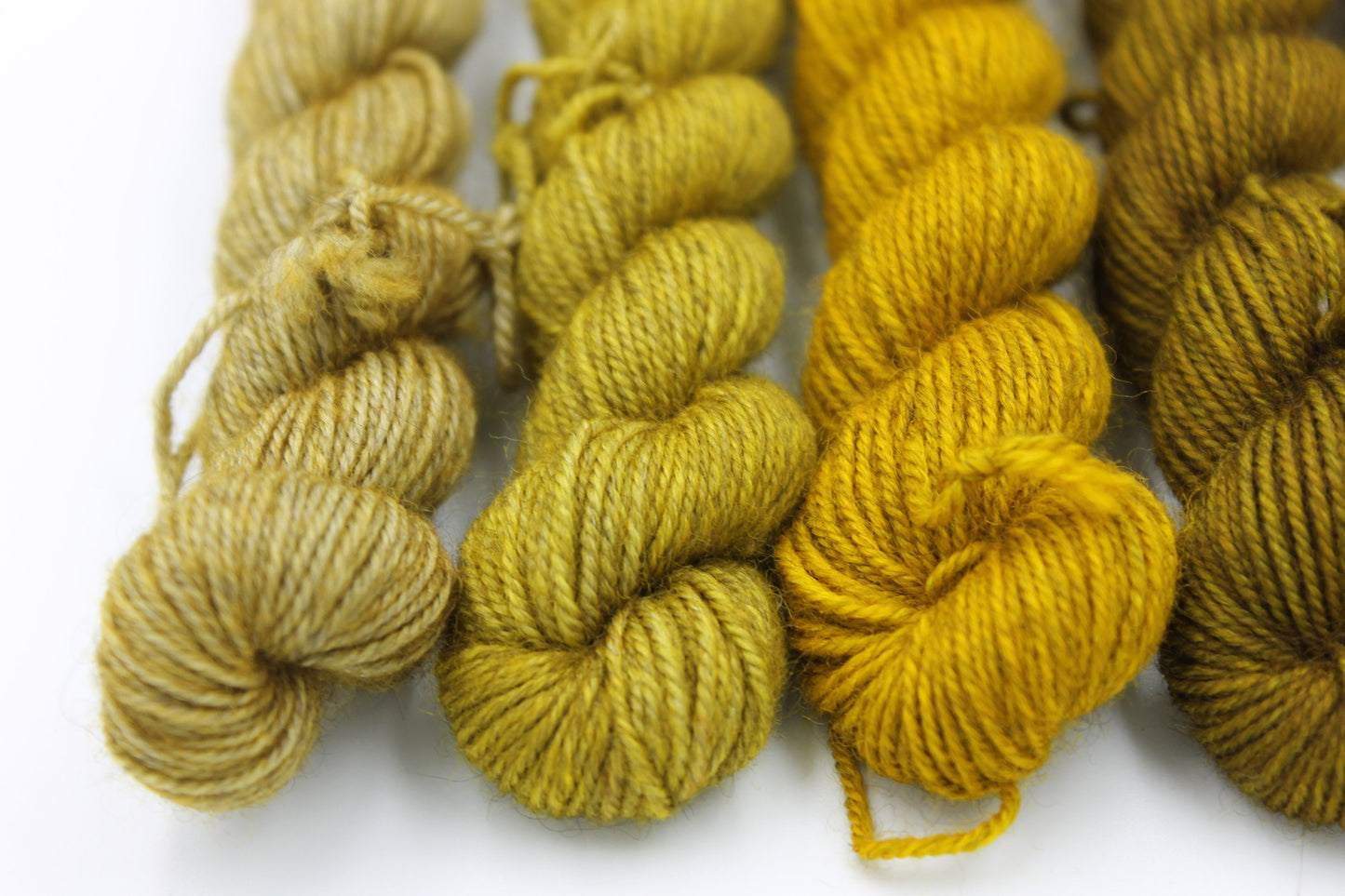 Shades - Mustard Mini Skein Set Sock 70% Superwash Merino 20 Yak 10 Nylon 5 x 20g
