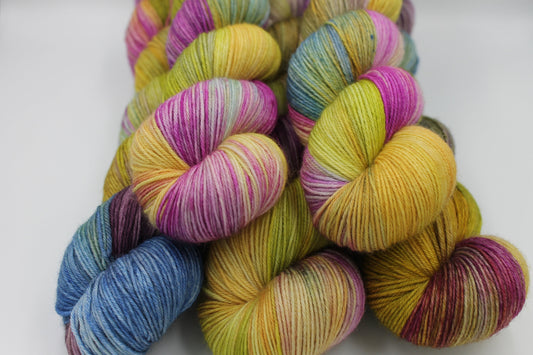 Vintage Hydrangea.   Premium Sock Skein 75% SuperWash Merino and 25 Nylon Hand Dyed Yarn